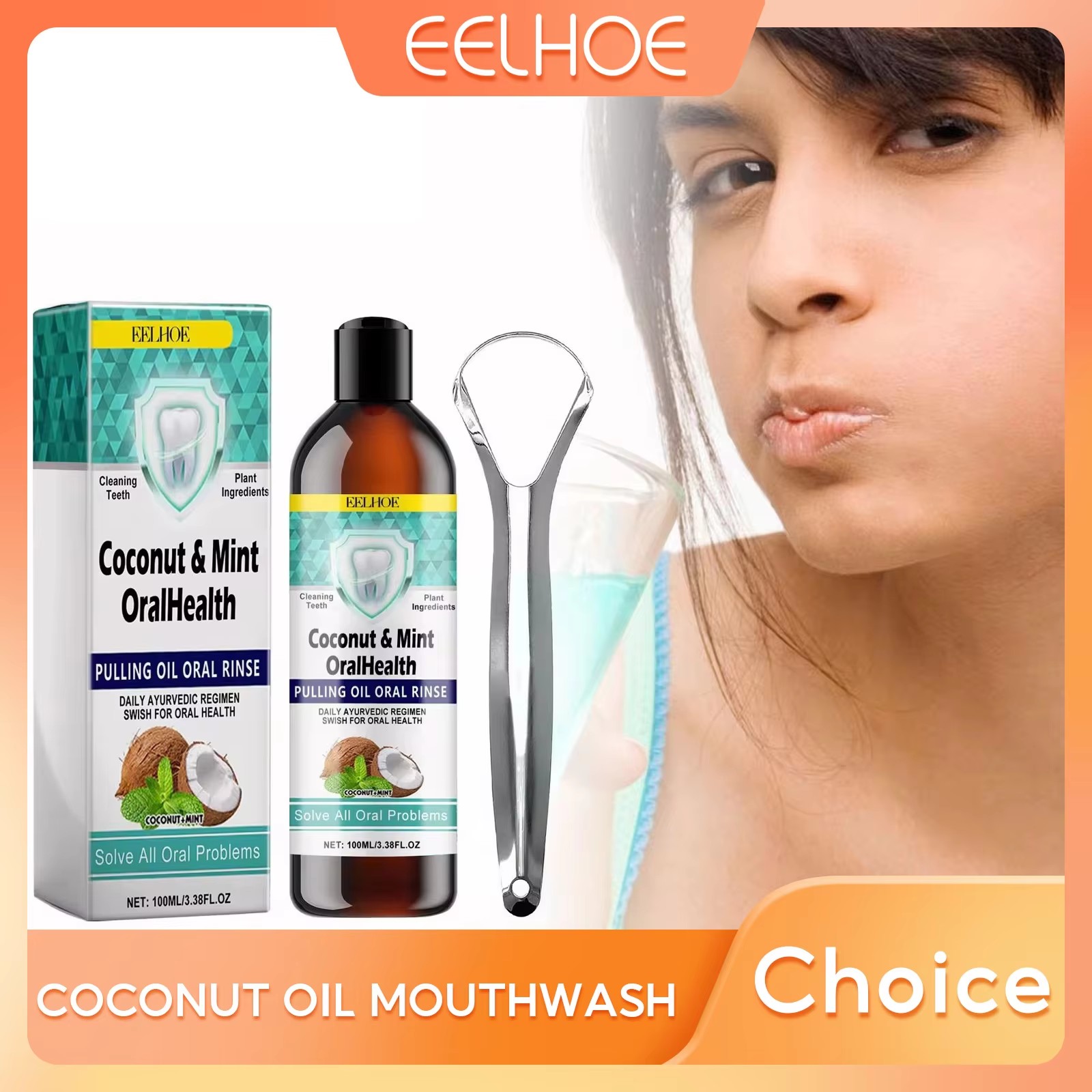 Teeth Whitening With Coconut Oil - EELHOE Minyak Kelapa Mint Menarik Obat