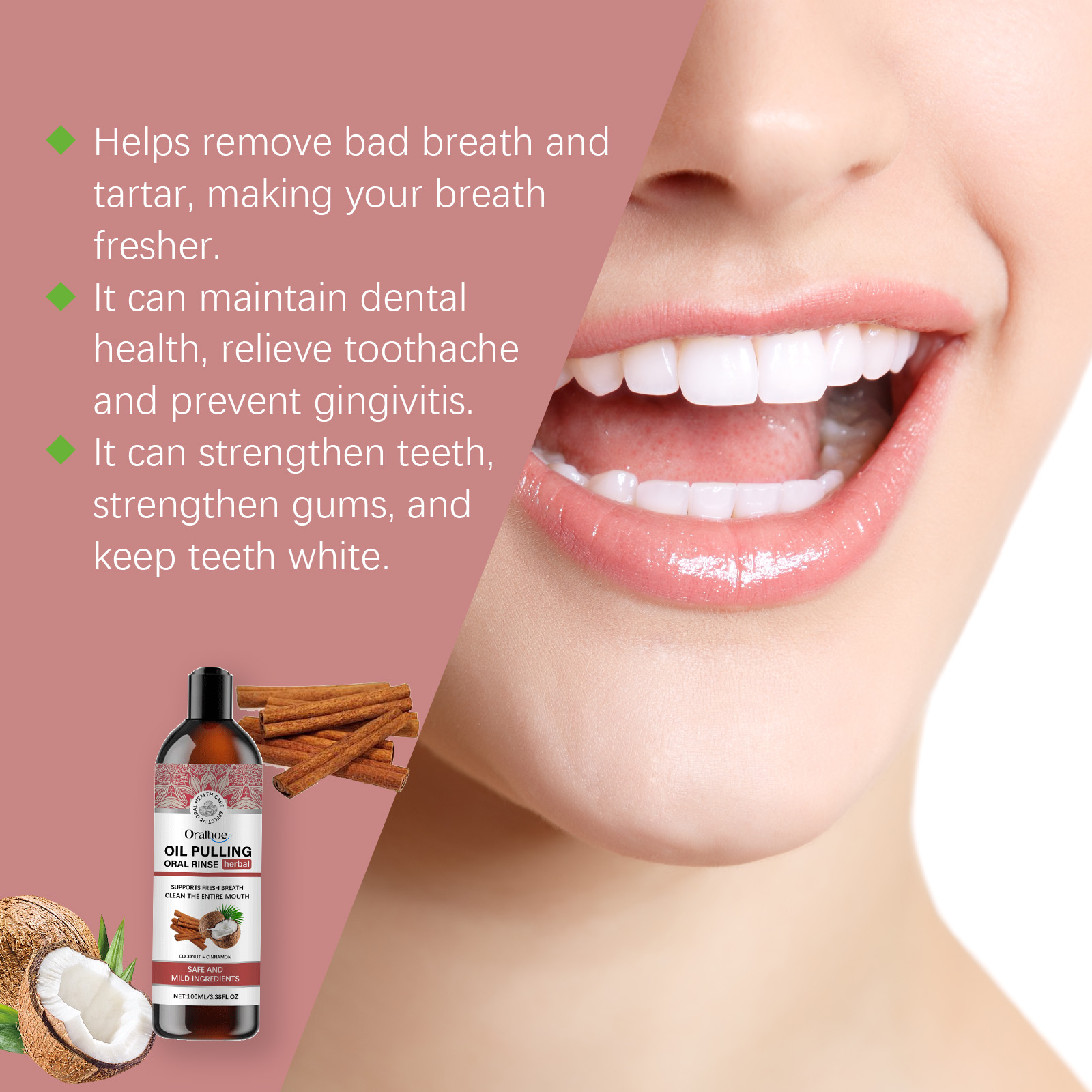 Minyak Penarik Kelapa Obat Kum - Teeth Whitening With Coconut Oil ulasan dan harga