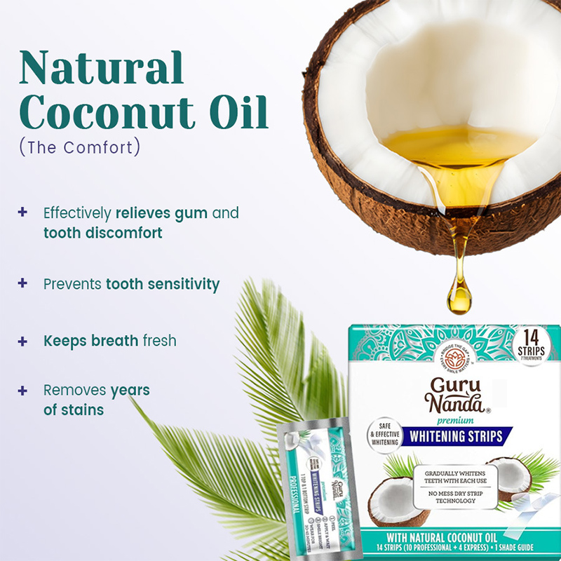 14pcs/kotak Strip Pemutih Gigi - Teeth Whitening With Coconut Oil ulasan dan harga