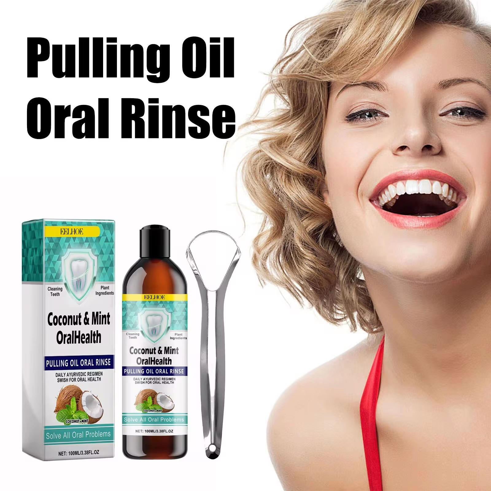 EELHOE Minyak Kelapa Mint Mena - Teeth Whitening With Coconut Oil ulasan dan harga