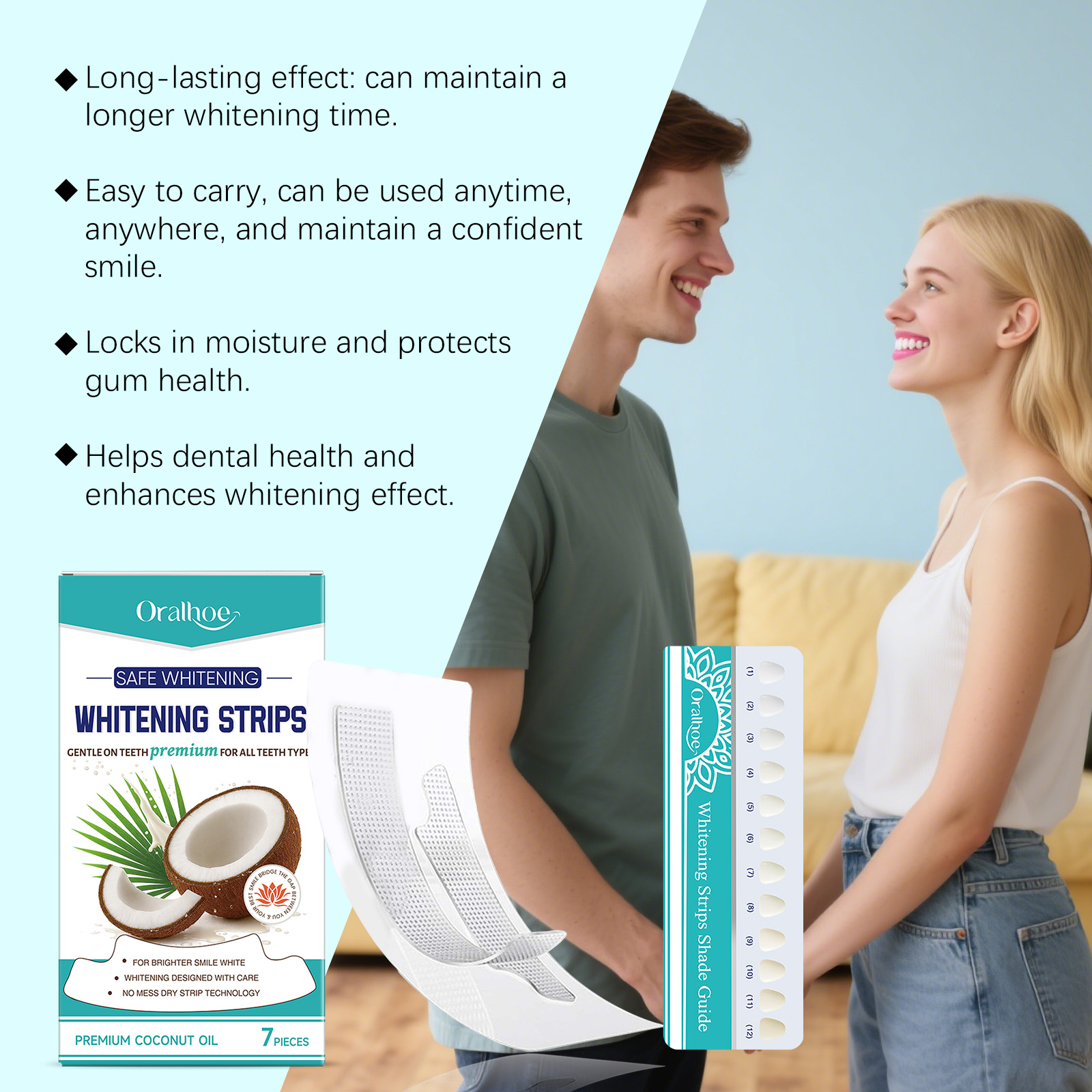 Strip Pemutih Gigi Minyak Kela - Teeth Whitening With Coconut Oil ulasan dan harga
